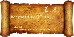 Berghold Adélia névjegykártya